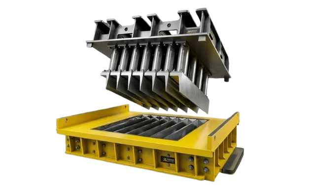 Precision steel mould for a concrete block machine